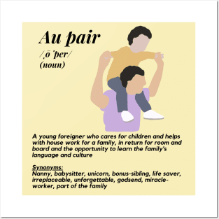 Au pair definition- yellow male Posters and Art